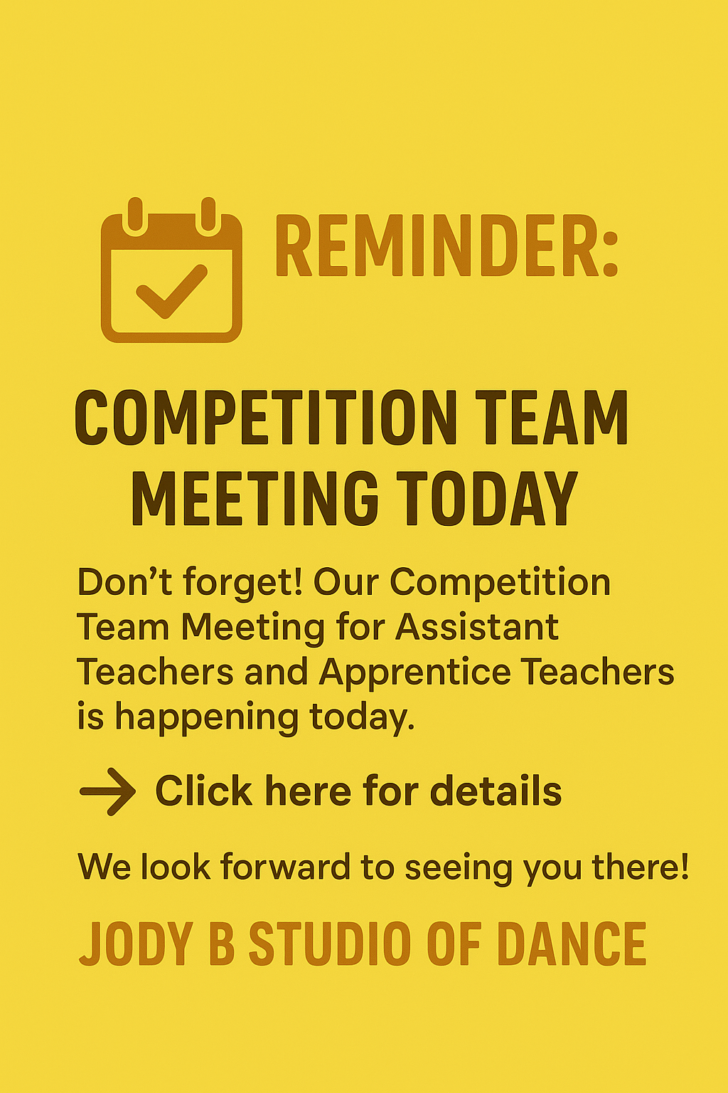 Competition Team Meeting Today